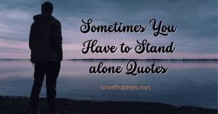 Sometimes You Have to Stand alone Quotes